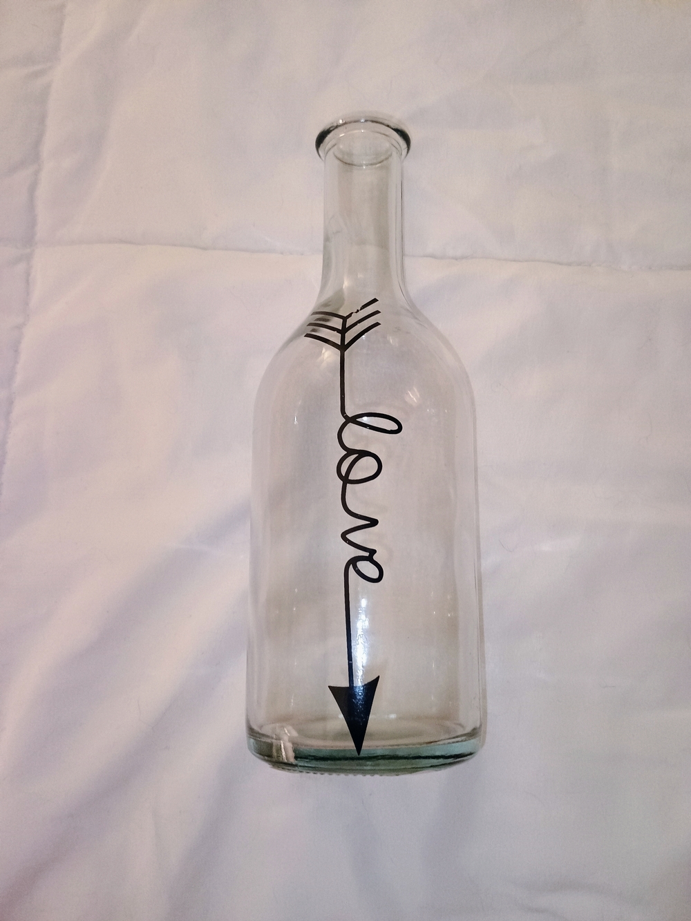 PRICE FIRM Glass 'Love' Bottle Bud Vase